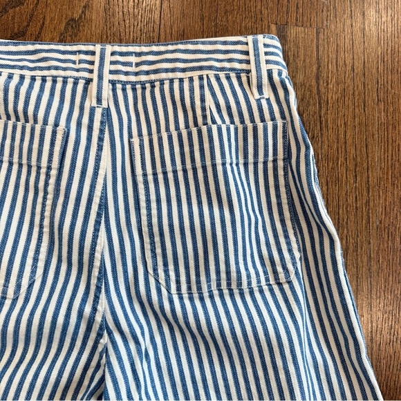 Madewell Emmett Wide-Leg Crop Pants in Herringbone Railroad Stripe size 27 1608 - Picture 9 of 11